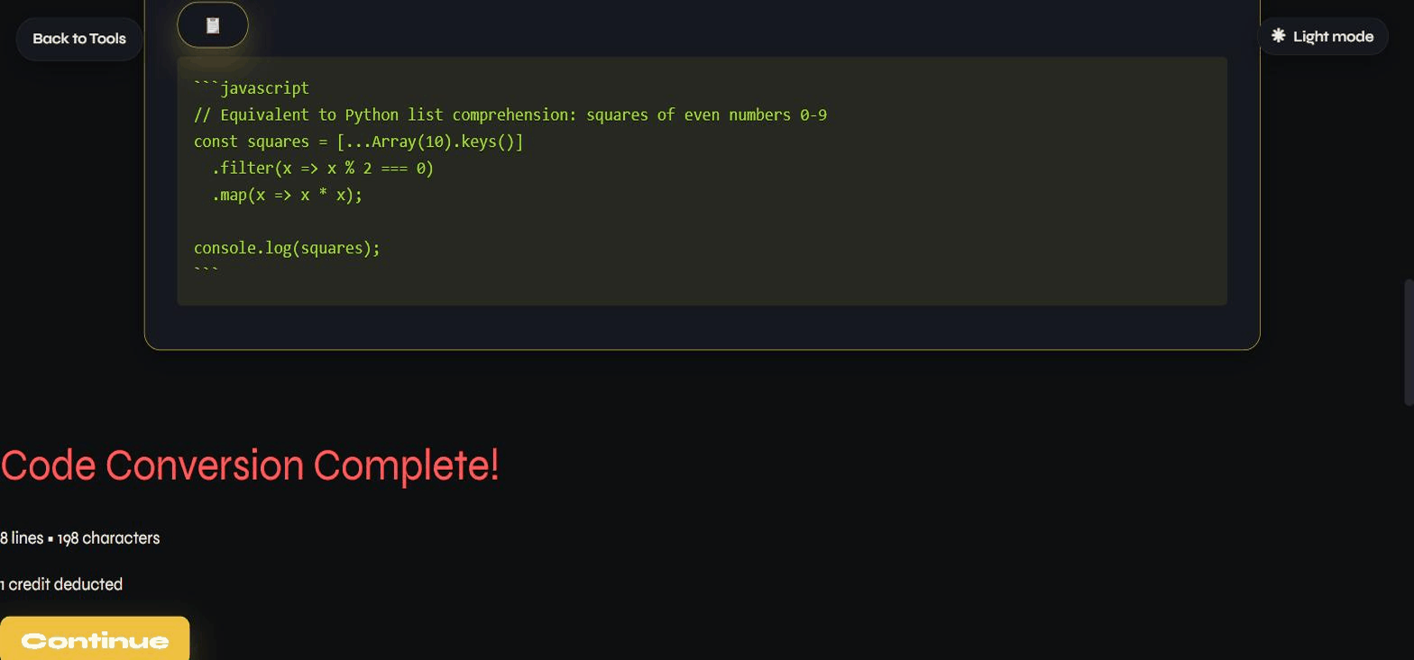 The generated result