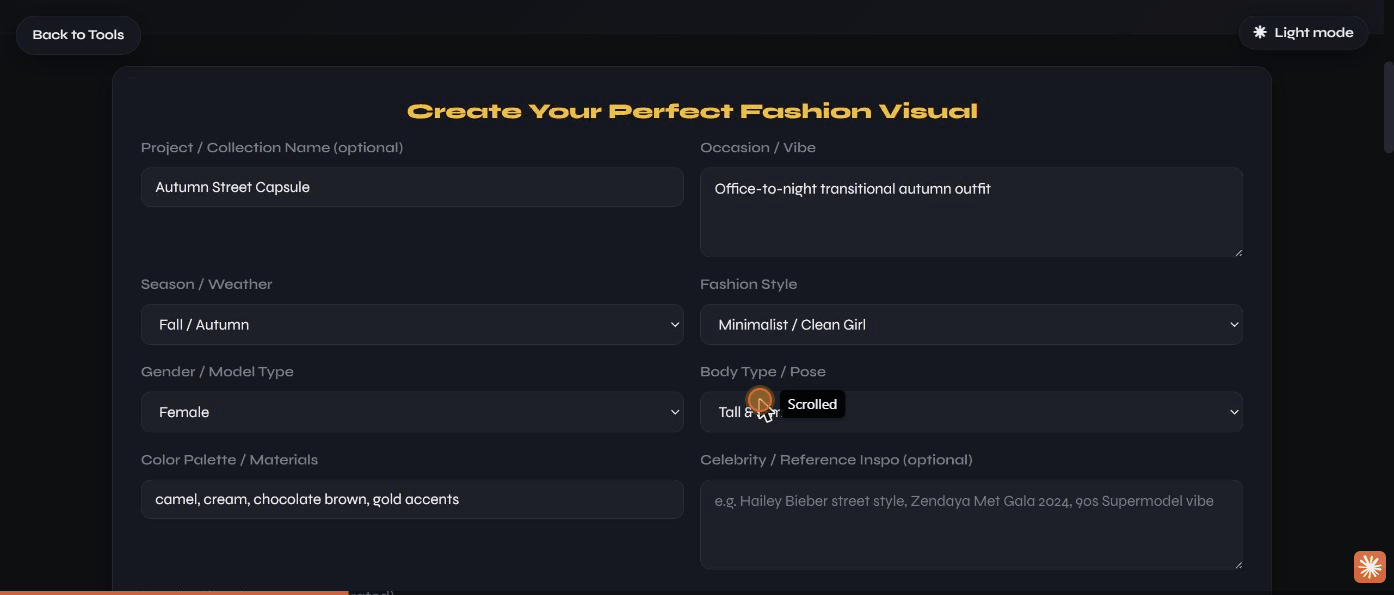 The fashion form