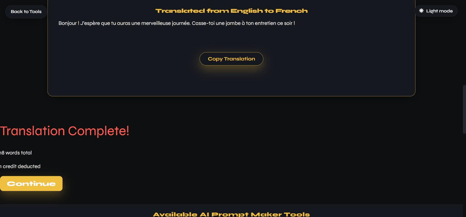 The generated result