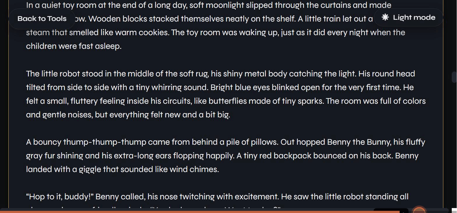 A generated chapter of the story
