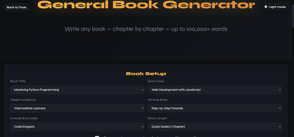 Non-Fiction Book Generator