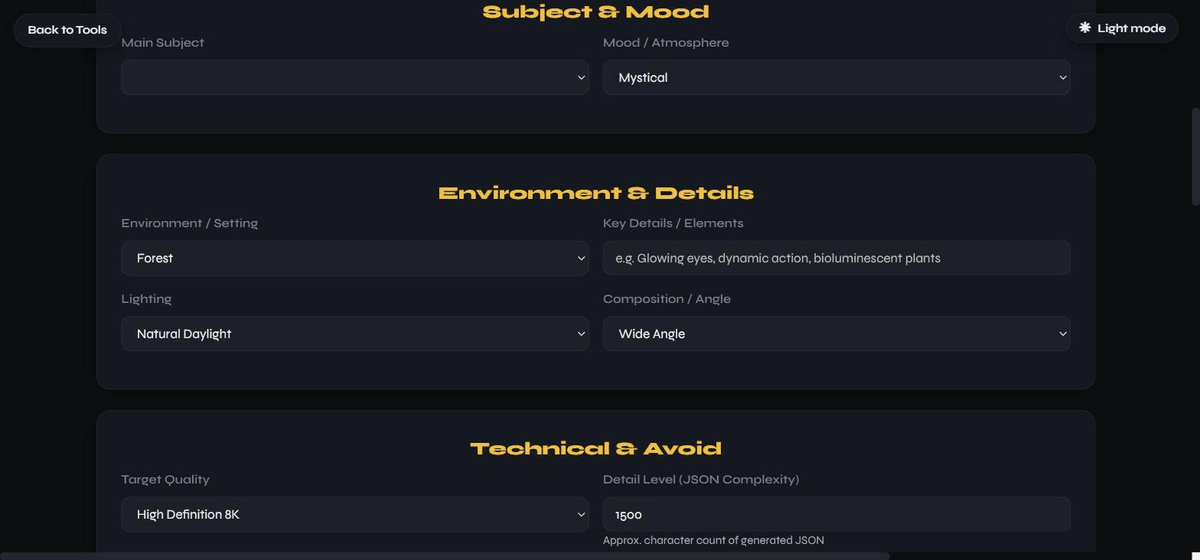 JSON Prompt Builder