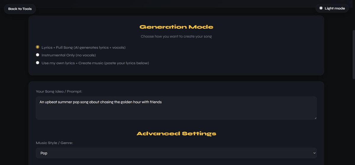 Lyrics &amp; Song Creator