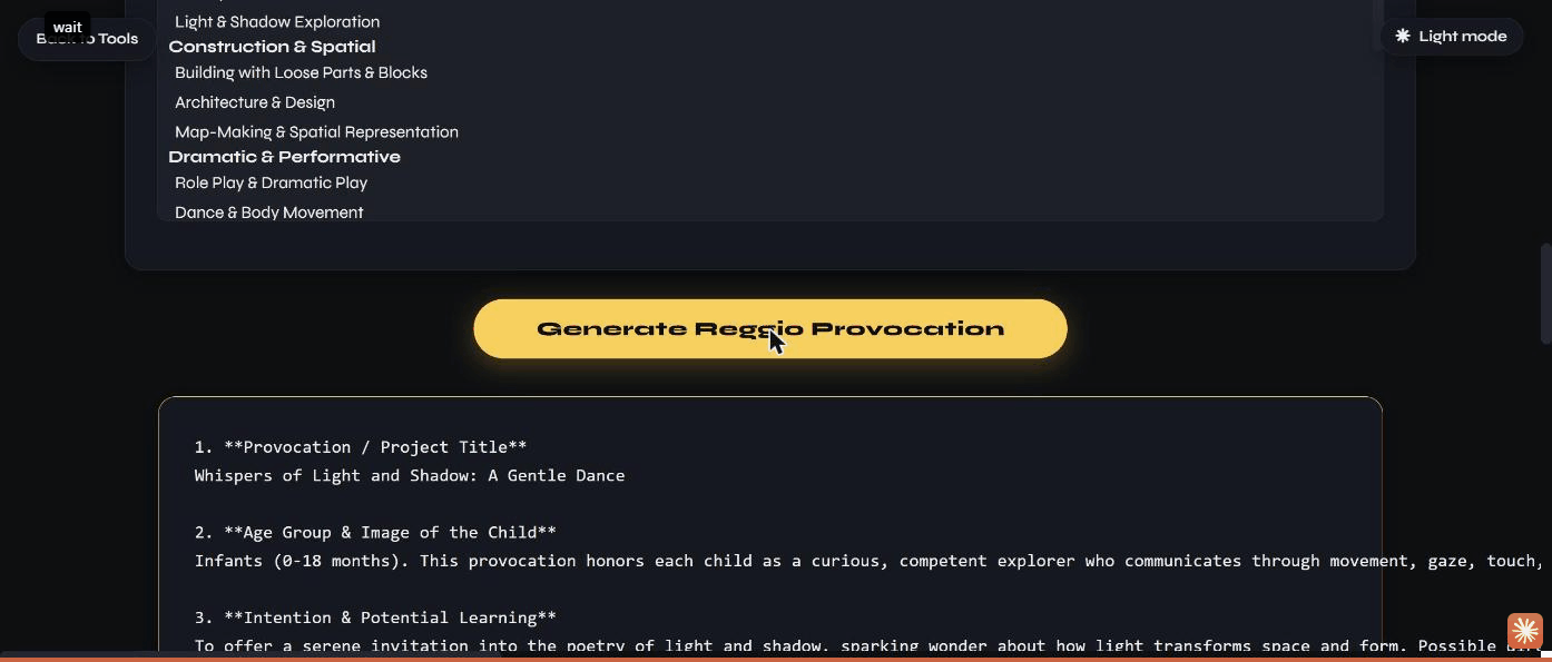 The generated result
