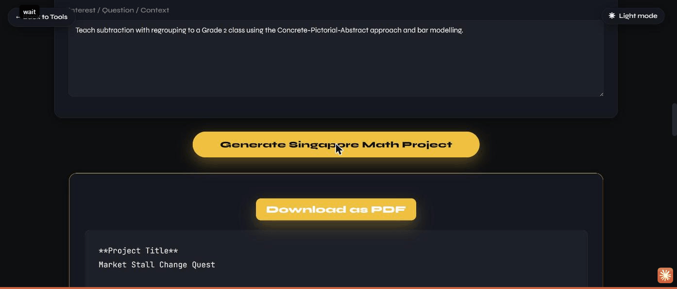 The generated result