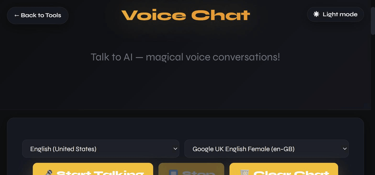 AI Voice-to-Voice Chat