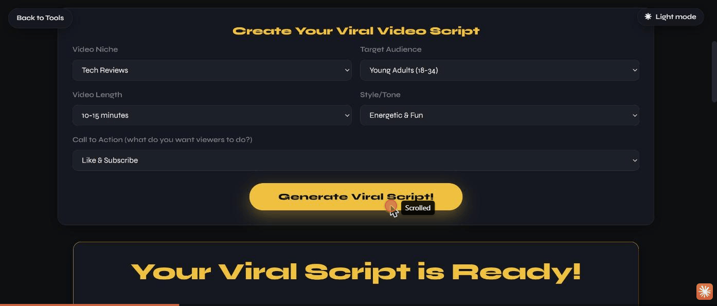 The YouTube setup form